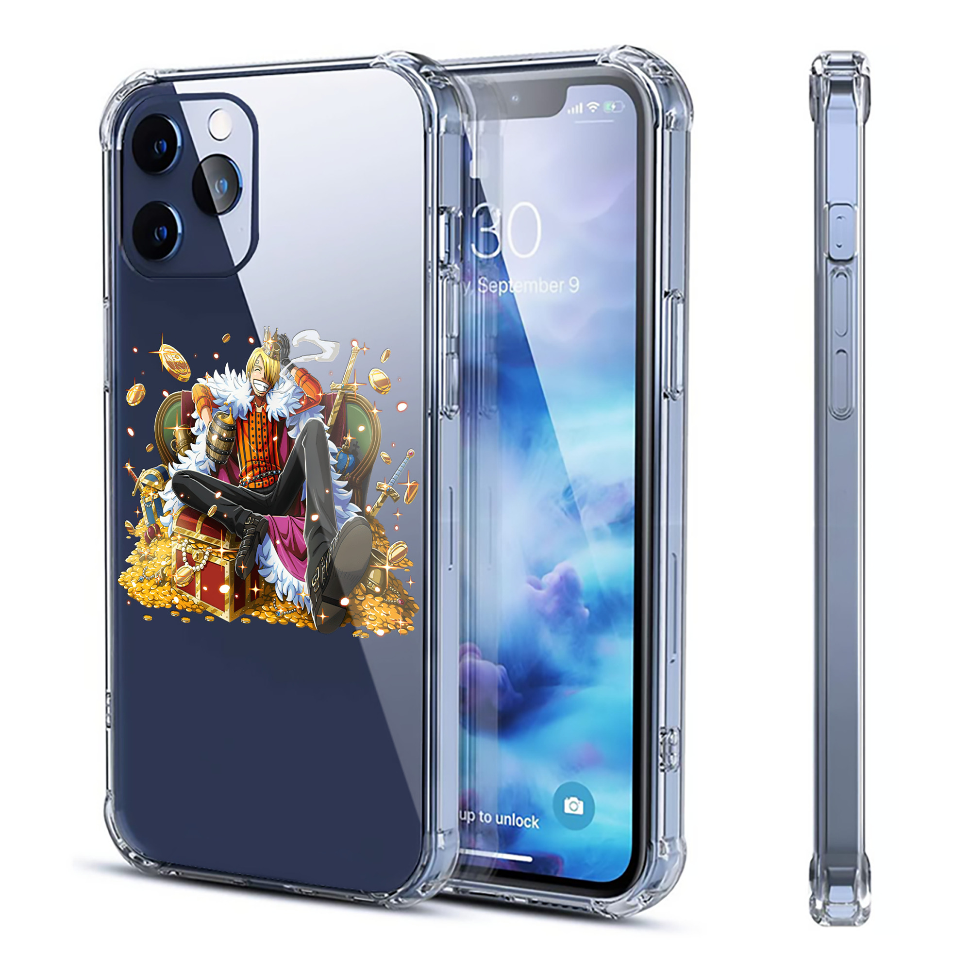 （画像用） ワンピース サンジ ONE PIECE Sanji 【iPhone 12シリーズ対応】透明スマホケース（クリアソフトケース）